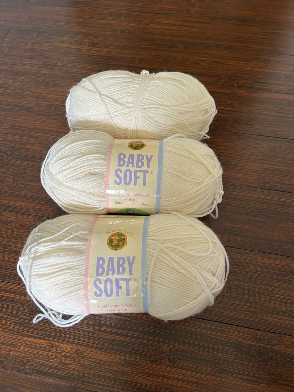 Lion Brand Baby Soft Yarn - #099 Cream